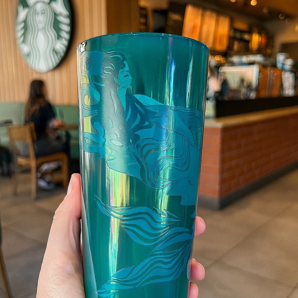 Starbucks Turquoise Artistic Ceramic Tumbler